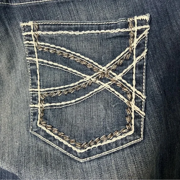 Ariat Women’s Trouser Low Rise Bootcut Jeans Dark Wash White Stitching Sz. 20WL - Picture 6 of 6